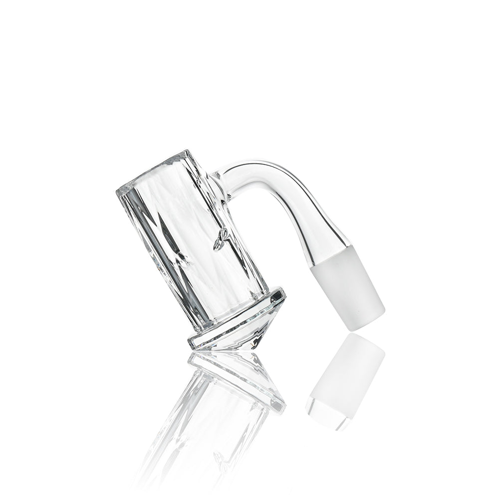 Full Weld Faceted Diamond Bottom Quartz Banger - 14mm 90° High-Heat Retention