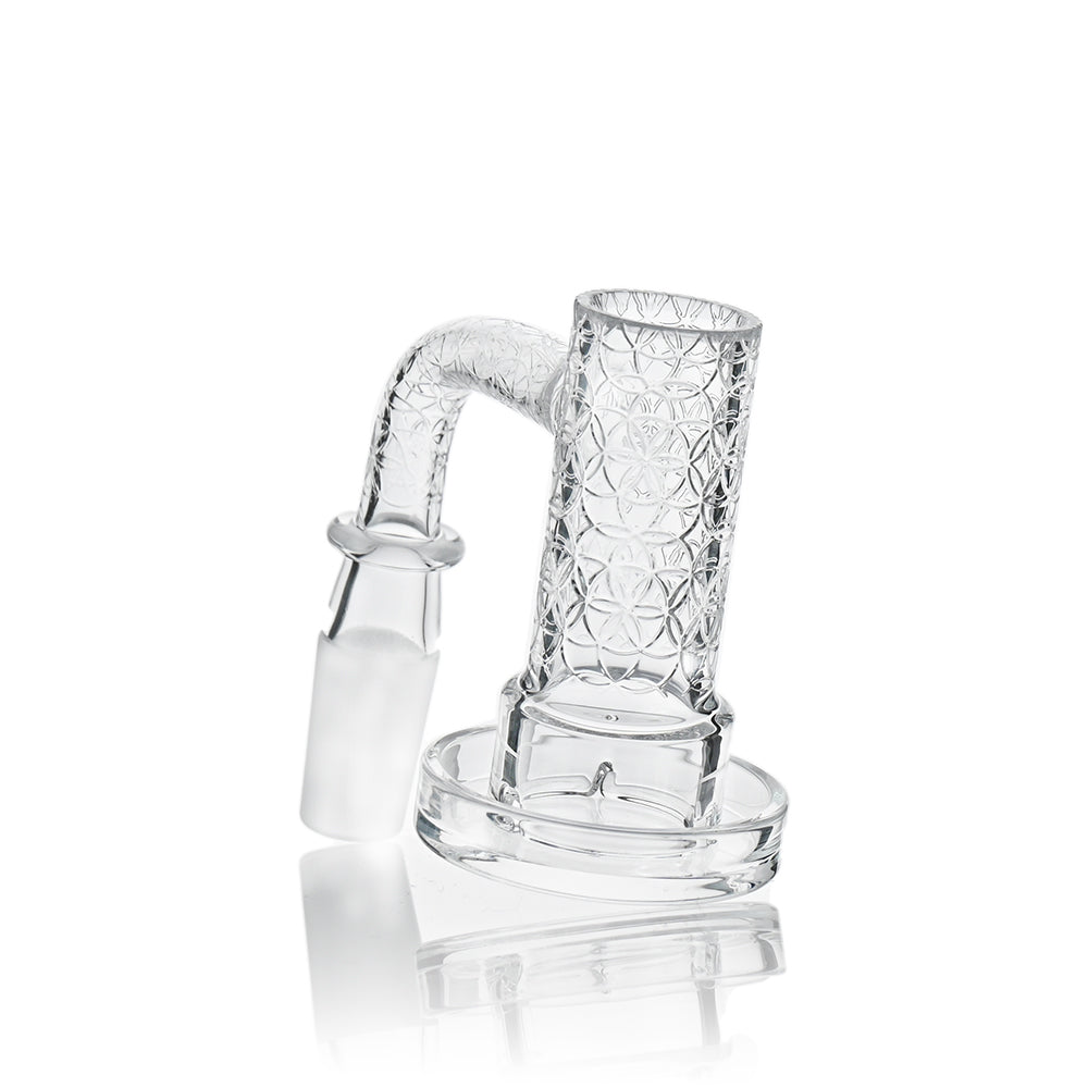 14mm Terp Tower Etched Quartz Banger – Full Weld, Beveled Edge, Tall-Cylinder Design