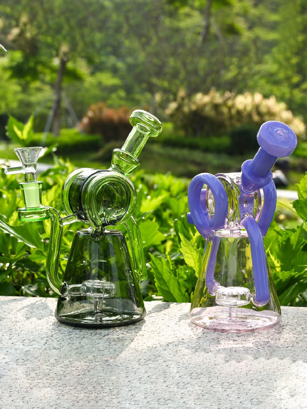 Unique Double Recycler Glass Bong | Order Now – Croia Glass