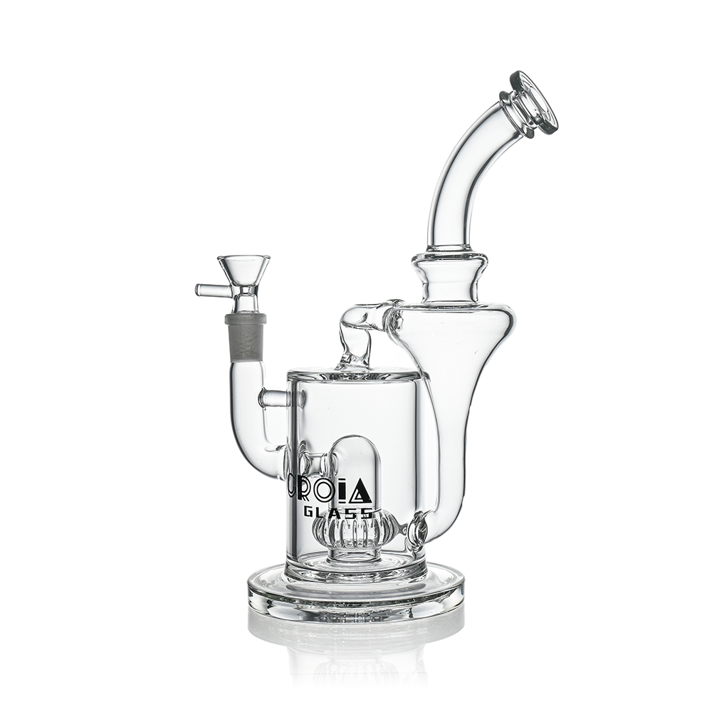 bent neck mouthpiece on Croia Glass scientific recycler bong