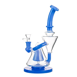 10" Cone Recycler Bong – Multi-Chamber Cyclone Flow, Colored Accents, 14mm Bowl - Croia Glass