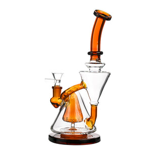 10" Cone Recycler Bong – Multi-Chamber Cyclone Flow, Colored Accents, 14mm Bowl - Croia Glass