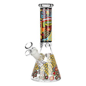 10" Pop Art Beaker Bong – Thick Glass, Full-Decal Artwork - Croia Glass