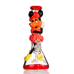 13" 7MM Cartoon Girl Beaker Bong – Sculpted 3D Design, 18mm Bowl - Croia Glass