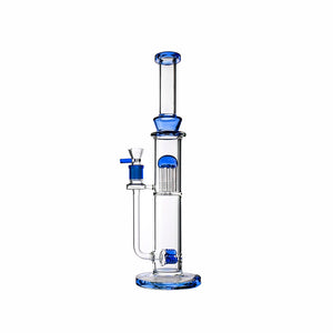 17" Dual-Perc Glass Bong – Tree Perc + Triple Inline, 18mm Bowl - Croia Glass