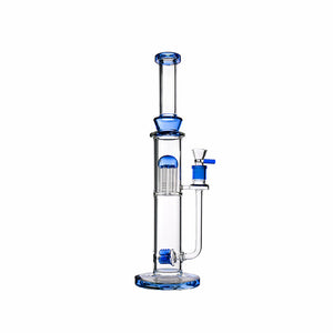17" Dual-Perc Glass Bong – Tree Perc + Triple Inline, 18mm Bowl - Croia Glass
