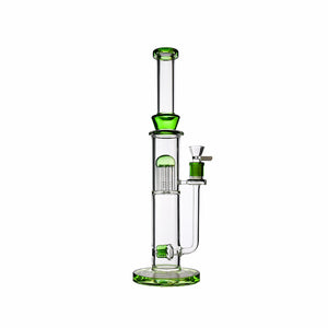 17" Dual-Perc Glass Bong – Tree Perc + Triple Inline, 18mm Bowl - Croia Glass