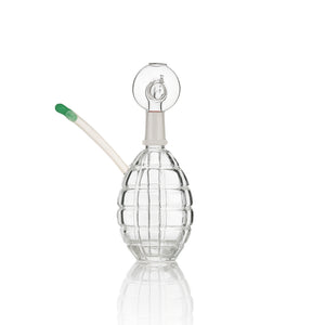 💣 4 inch Clear Grenade Oil Burner Pipe – Compact Borosilicate Mini Bubbler - Croia Glass