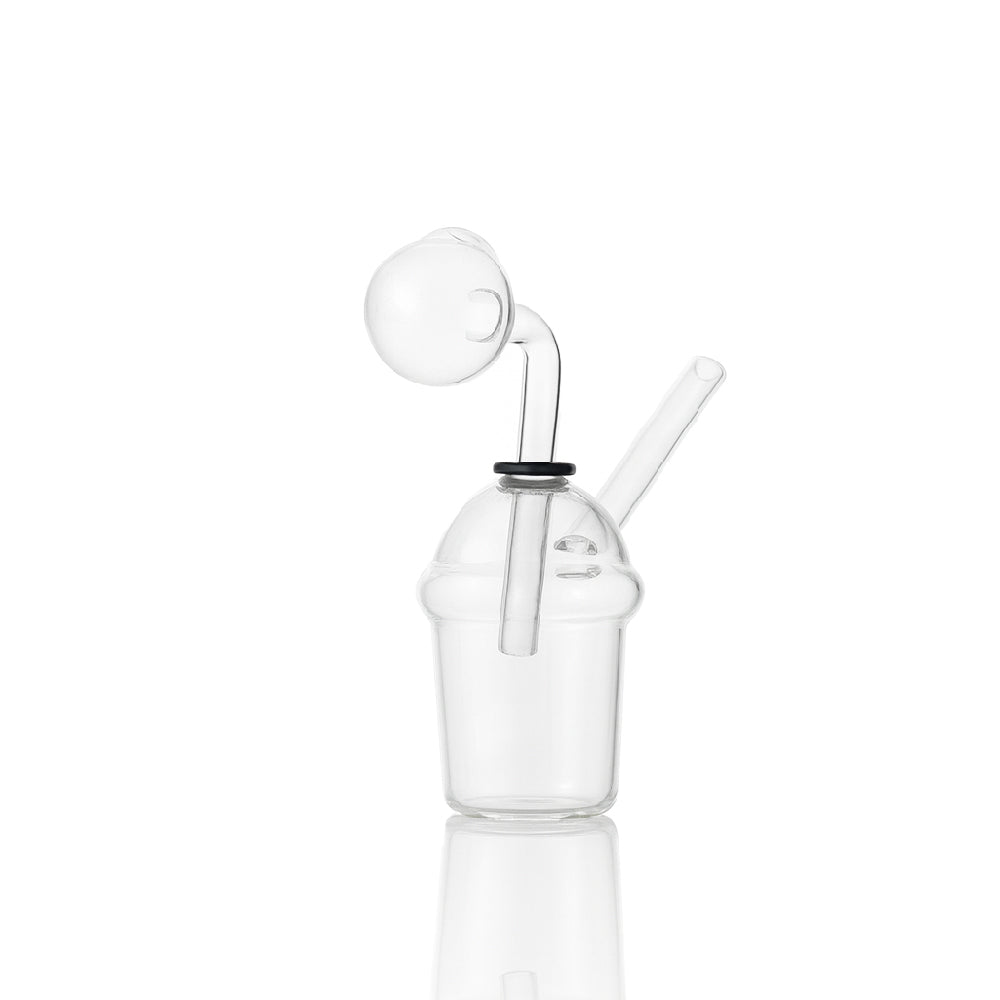 🥤 4 inch Cup-Shape Oil Burner Rig – Minimal Clear Borosilicate Mini Rig - Croia Glass