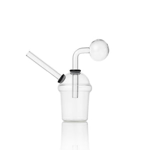 🥤 4 inch Cup-Shape Oil Burner Rig – Minimal Clear Borosilicate Mini Rig - Croia Glass