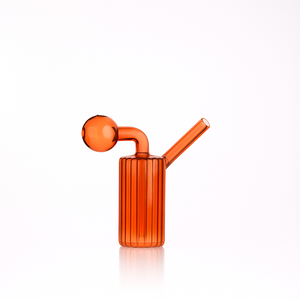 🔥 4 inch Ribbed Cylinder Oil Burner Pipe – Modern Mini Glass Bubbler - Croia Glass