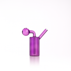 🔥 4 inch Ribbed Cylinder Oil Burner Pipe – Modern Mini Glass Bubbler - Croia Glass
