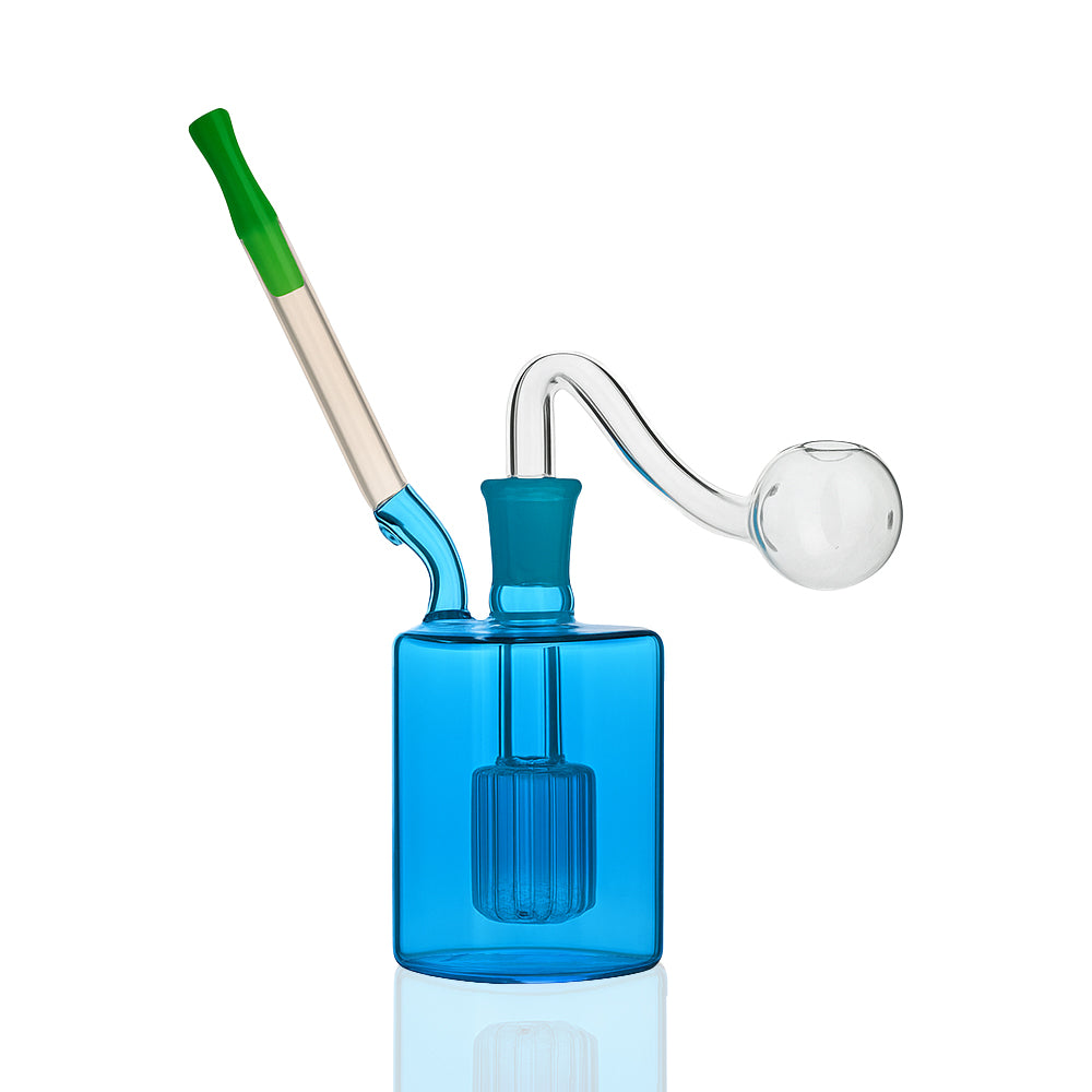 🧪 4 inch Tree-Percolator Oil Burner Rig – Clean-Line Mini Cylinder Glass Rig - Croia Glass