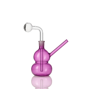 🥒 5 inch Gourd Oil Burner Rig – Soft Double-Bubble Mini Glass Rig - Croia Glass