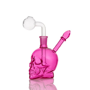 💀 5 inch Skull Oil Burner Rig – Bold Mini Glass Burner - Croia Glass