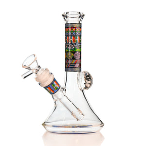 7" Crystal Lips Beaker Bong – Thick Glass, Full-Decal Art, 14mm Bowl - Croia Glass