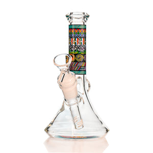 7" Crystal Lips Beaker Bong – Thick Glass, Full-Decal Art, 14mm Bowl - Croia Glass