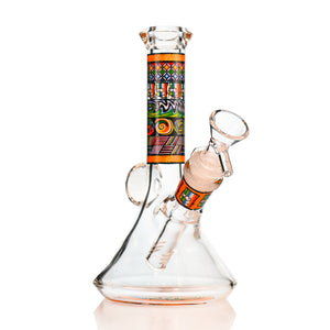 7" Crystal Lips Beaker Bong – Thick Glass, Full-Decal Art, 14mm Bowl - Croia Glass