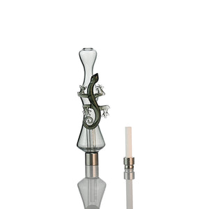 8" Lizard Glass Nectar Collector – Sculpted Gecko Body | 14mm Ceramic Tip | 510 Thread - Croia Glass