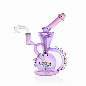 Croia Glass dragon recycler dab rig mystic purple iridescent glass