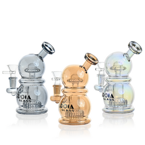 Croia Glass 6 inch mini egg dab rig with crown perc