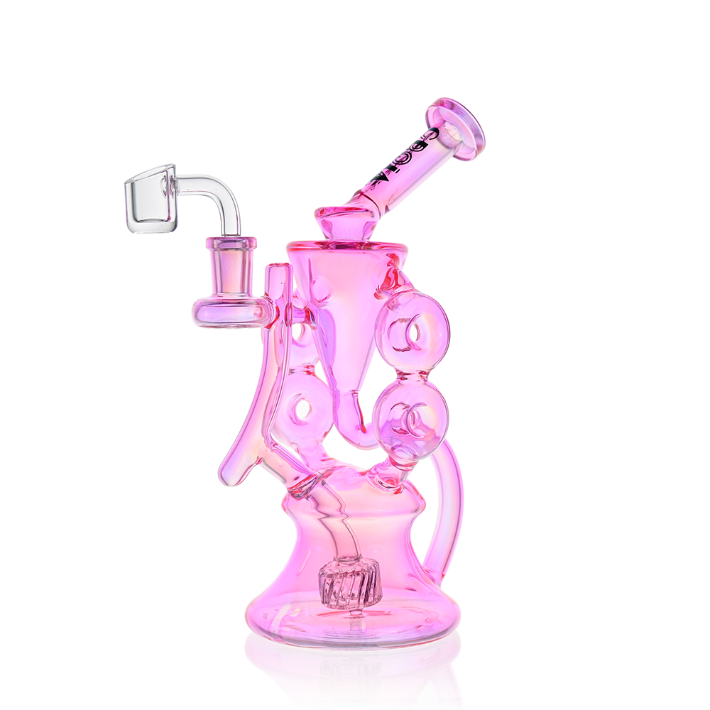 10" Symmetrical Quad-Donut Klein Recycler Dab Rig | Croia Glass