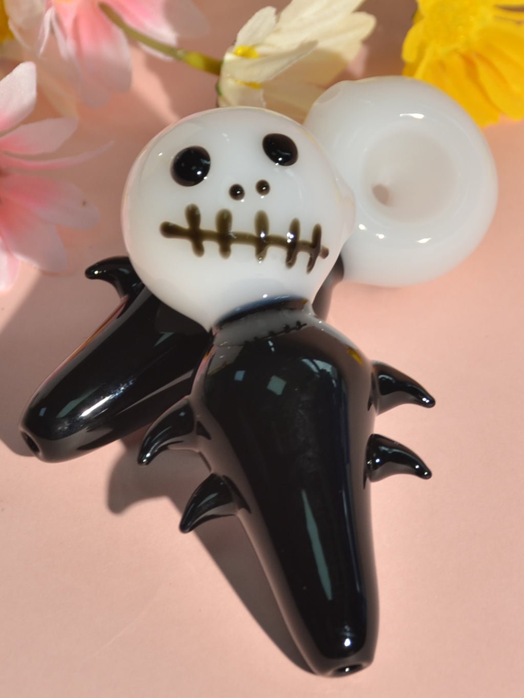Skull Glass Hand Pipe - Croia Glass
