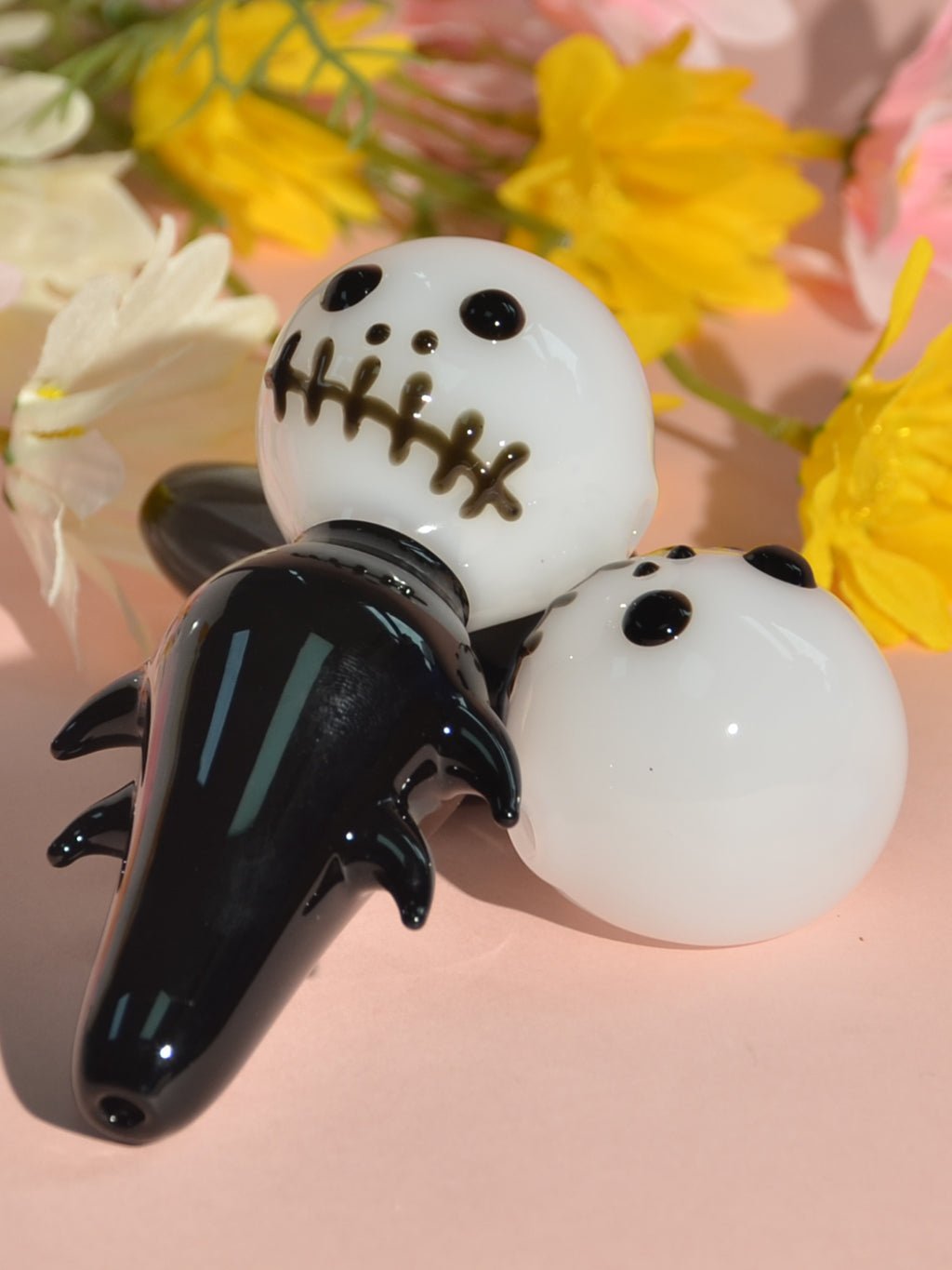 Skull Glass Hand Pipe - Croia Glass