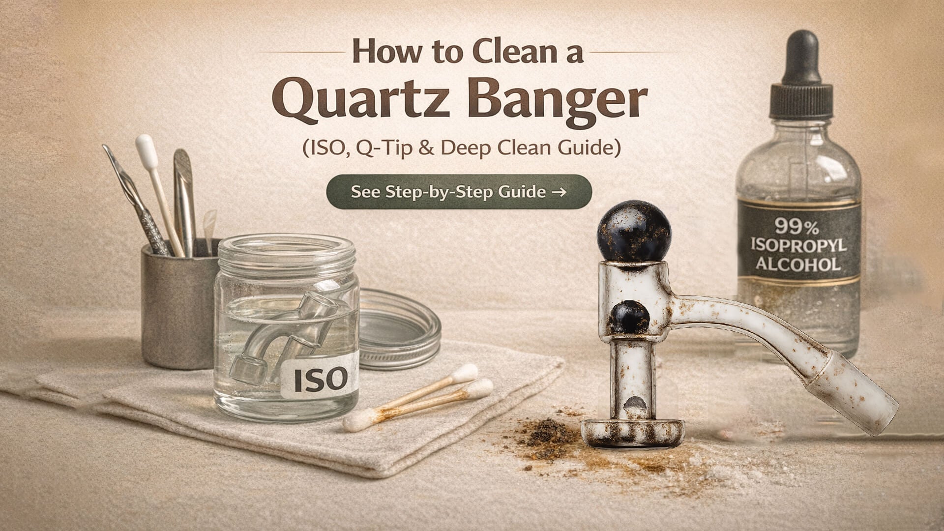 dirty terp slurper quartz banger with carbon buildup and oil residue before proper cleaning