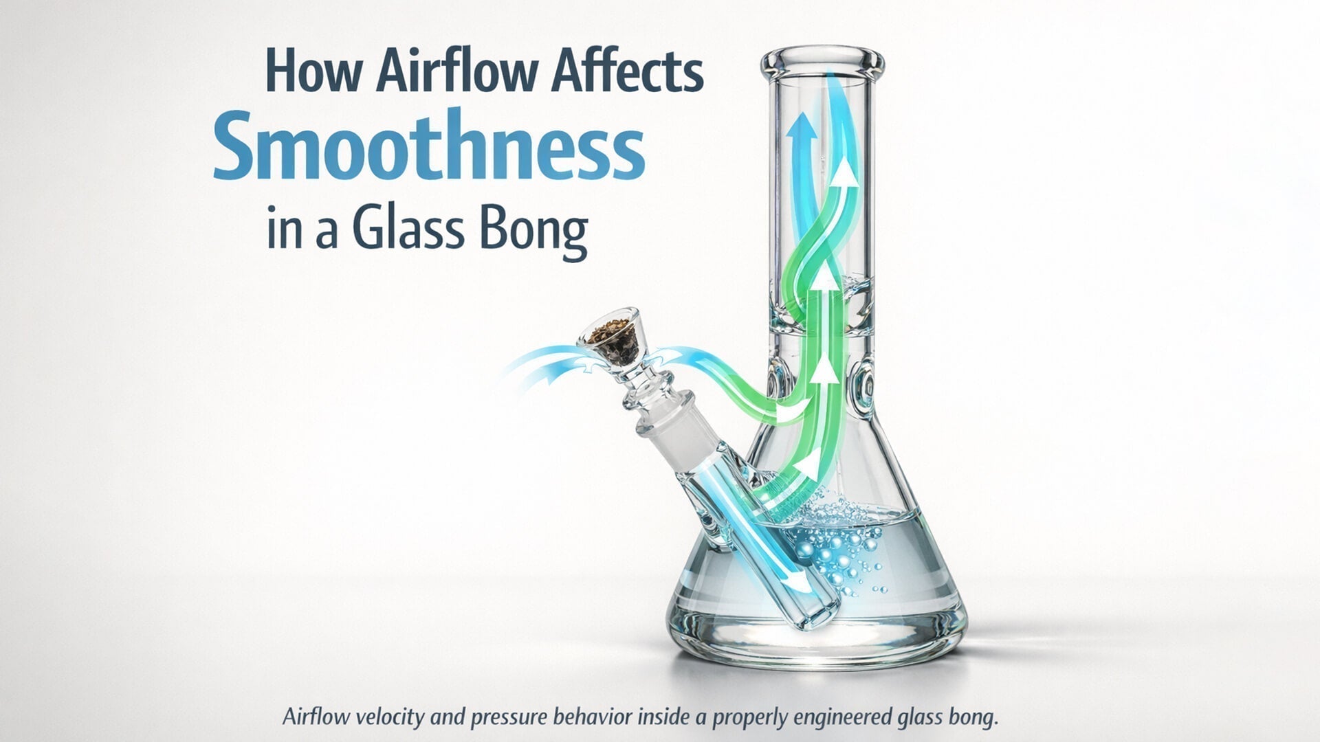 How airflow velocity and pressure affect smoothness in a glass bong