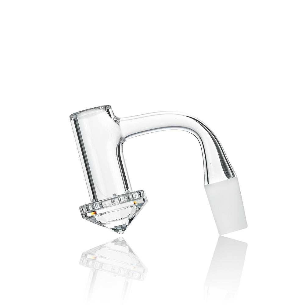 Full Weld Faced Diamond Bottom Quartz Banger – 14mm Male, 90° | Beveled Edge