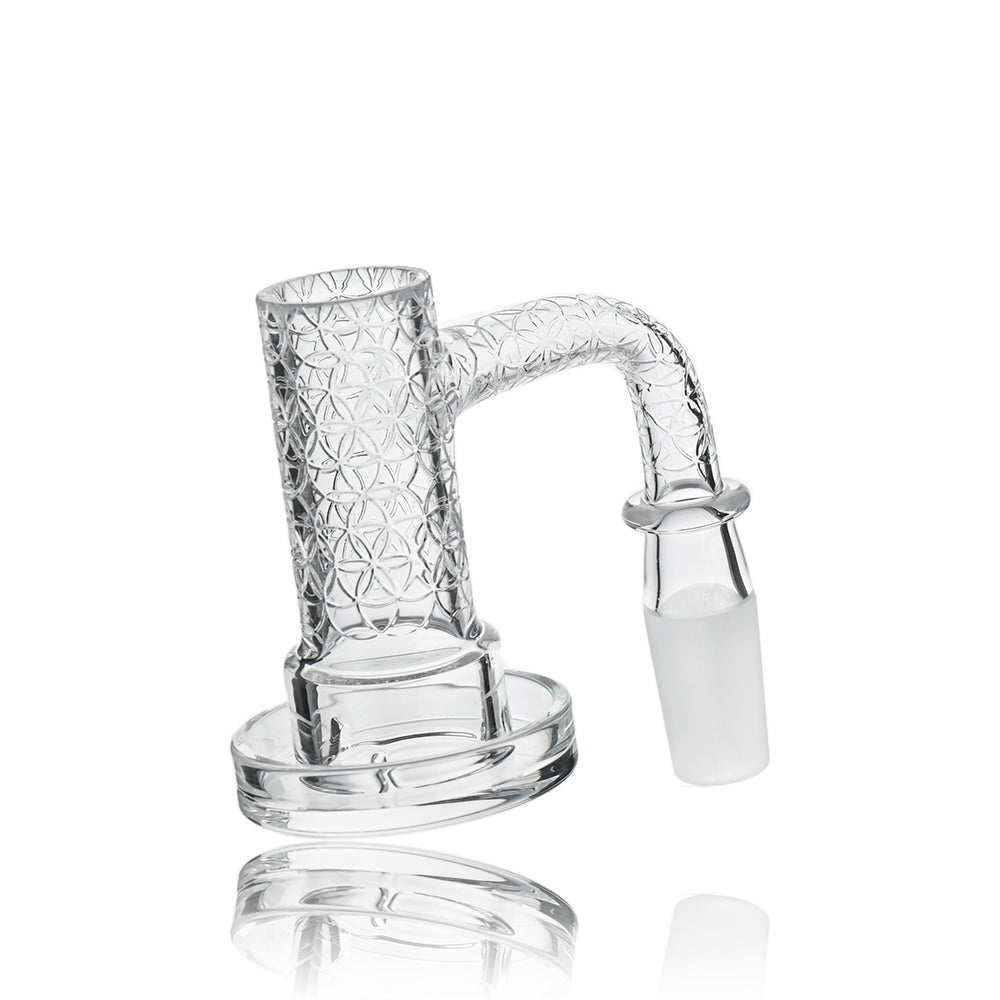 14mm Terp Tower Etched Quartz Banger – Full Weld, Beveled Edge, Tall-Cylinder Design