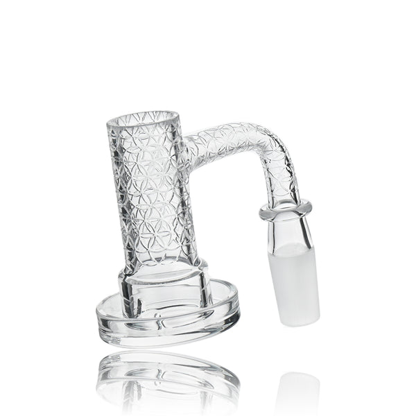 14mm Terp Tower Etched Quartz Banger – Full Weld, Beveled Edge, Tall-Cylinder Design