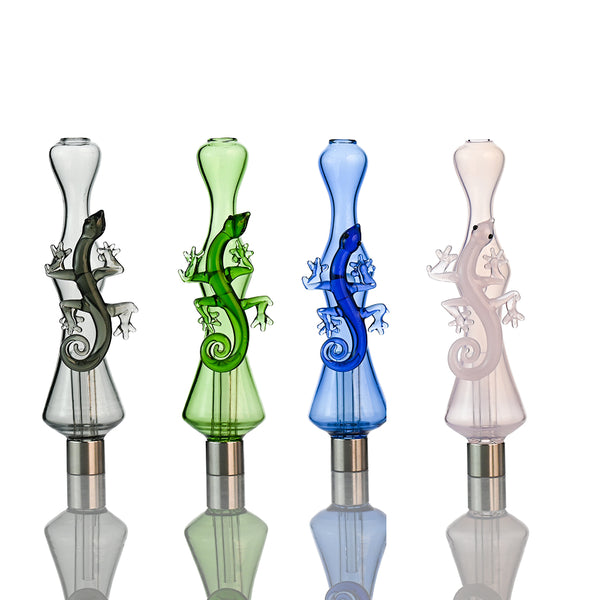 8" Lizard Glass Nectar Collector – Sculpted Gecko Body | 14mm Ceramic Tip | 510 Thread