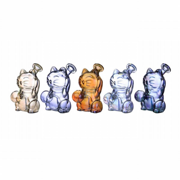 Lucky Cat Glass Oil Burner Rig - Bring Fortune to Your Sessions