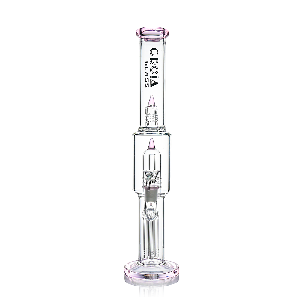 Croia Glass 16 inch triple rocket perc scientific glass bong