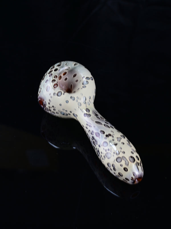 4.5" Red Speckled Glass Spoon Pipe