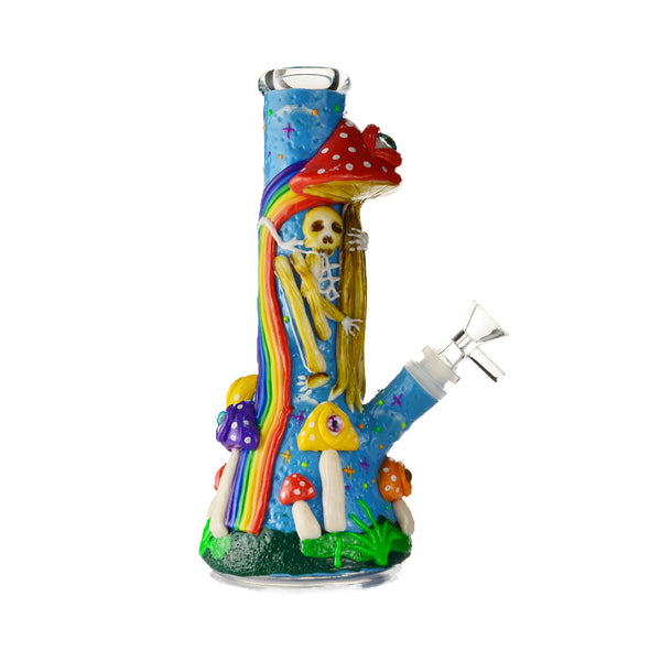 Skull Mushroom Hand Painted Bong