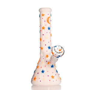 🌙 10" Moon & Stars Beaker Bong - Croia Glass