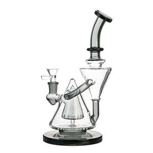 10" Cone Recycler Bong – Multi-Chamber Cyclone Flow, Colored Accents, 14mm Bowl - Croia Glass