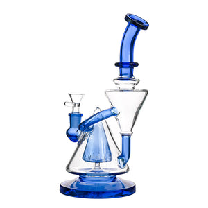 10" Cone Recycler Bong – Multi-Chamber Cyclone Flow, Colored Accents, 14mm Bowl - Croia Glass