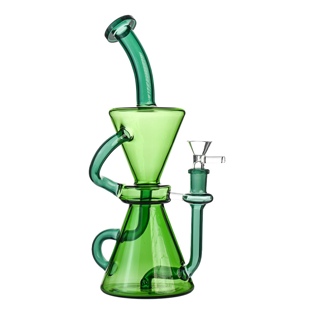 10" Dual-Chamber Hourglass Recycler Beaker Bong - Croia Glass