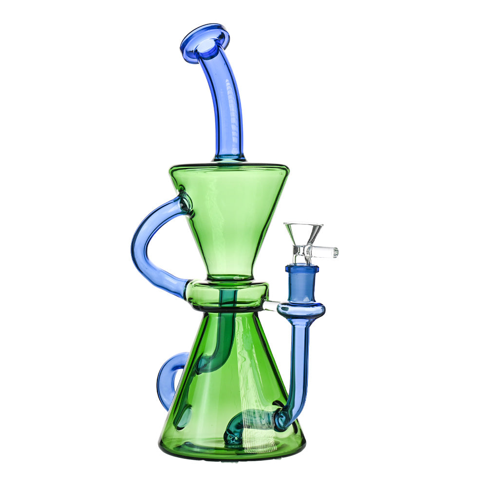 10" Dual-Chamber Hourglass Recycler Beaker Bong - Croia Glass
