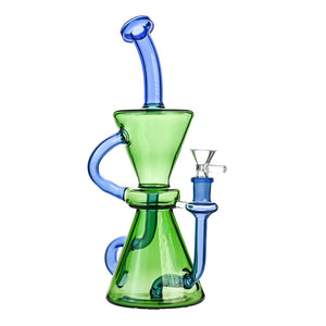 10" Dual-Chamber Hourglass Recycler Beaker Bong - Croia Glass