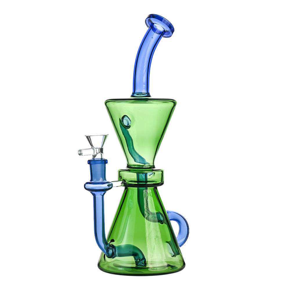 10" Dual-Chamber Hourglass Recycler Beaker Bong - Croia Glass