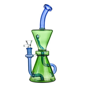 10" Dual-Chamber Hourglass Recycler Beaker Bong - Croia Glass