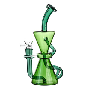 10" Dual-Chamber Hourglass Recycler Beaker Bong - Croia Glass