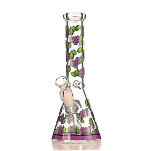 10" Fruit Decal Beaker Bong – Bright Heat-Cured Decals, Classic 14mm Beaker Design - Croia Glass