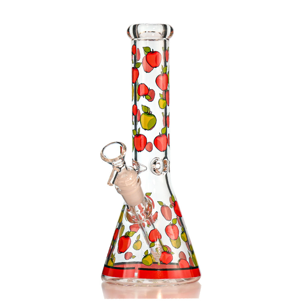 10" Fruit Decal Beaker Bong – Bright Heat-Cured Decals, Classic 14mm Beaker Design - Croia Glass