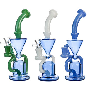 10" Funnel Recycler Bong – Dual-Chamber Filtration - Croia Glass